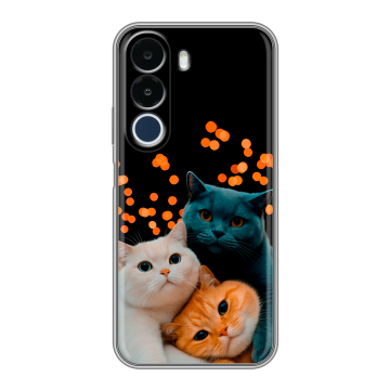 Силиконовый чехол на Realme P4x с принтом Кошки Силиконовый чехол на Realme P4x с принтом Кошки