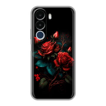 Силиконовый чехол на Realme P4x с принтом Розы красные Силиконовый чехол на Realme P4x с принтом Розы красные