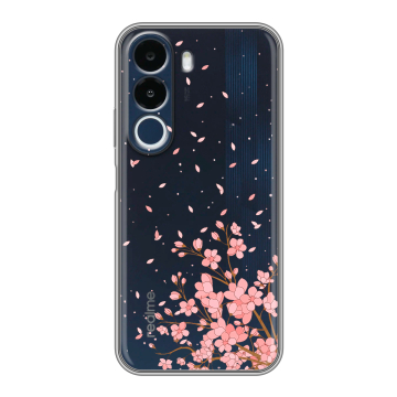 Силиконовый чехол на Realme P4x с принтом Ветка сакуры