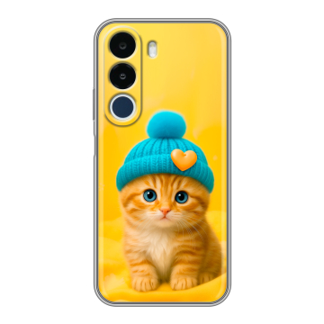 Силиконовый чехол на Realme P4x с принтом Котенок в шапке
