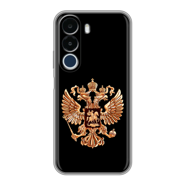 Силиконовый чехол на Realme P4x с принтом Герб России золотой