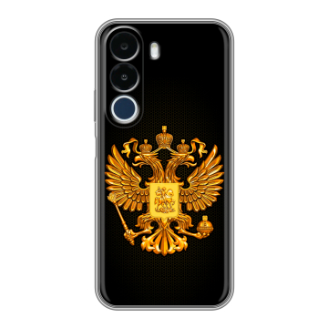 Силиконовый чехол на Realme P4x с принтом Герб России желтый Силиконовый чехол на Realme P4x с принтом Герб России желтый