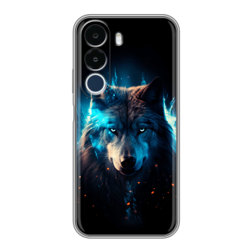 Силиконовый чехол на Realme P4x с принтом Волк ночной