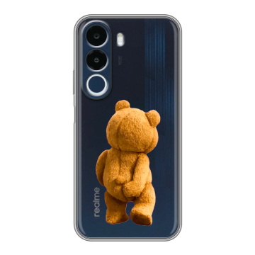 Силиконовый чехол на Realme P4x с принтом Медведь