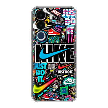 Силиконовый чехол на Realme P4x с принтом найк nike черный