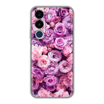 Силиконовый чехол на Realme P4x с принтом лавандовые розы
