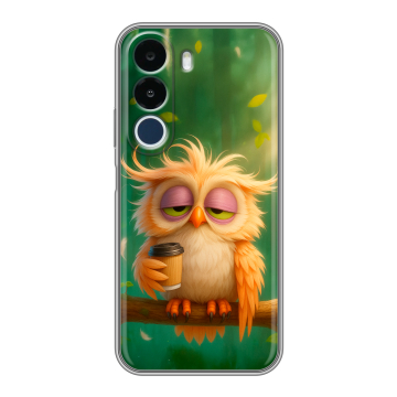 Силиконовый чехол на Realme P4x с принтом сова Силиконовый чехол на Realme P4x с принтом сова