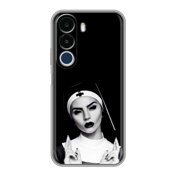 Силиконовый чехол на Realme P4x с принтом монашка