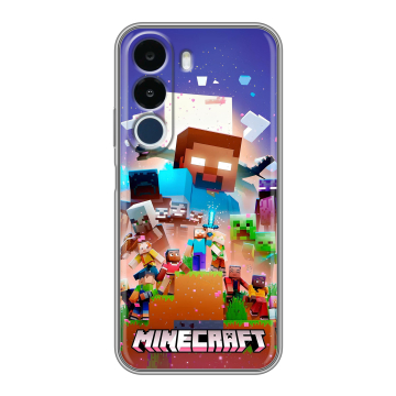 Силиконовый чехол на Realme P4x с принтом Майнкрафт Minecraft