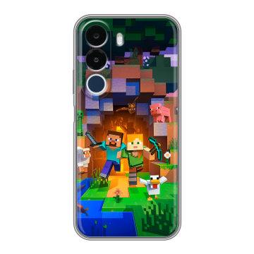 Силиконовый чехол на Realme P4x с принтом Майнкрафт Minecraft