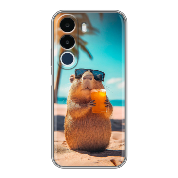 Силиконовый чехол на Realme P4x с принтом Капибара