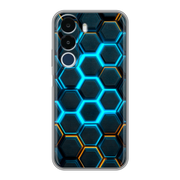 Силиконовый чехол на Realme P4x с принтом Неоновые соты