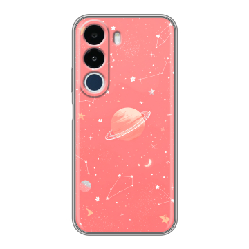 Силиконовый чехол на Realme P4x с принтом Розовый космос
