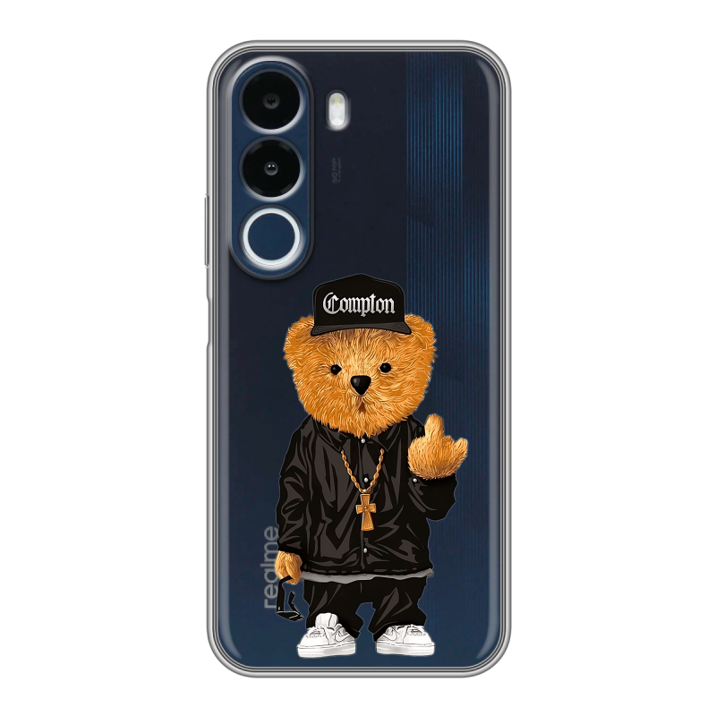 Силиконовый чехол на Realme P4x с принтом Мишка Силиконовый чехол на Realme P4x с принтом Мишка