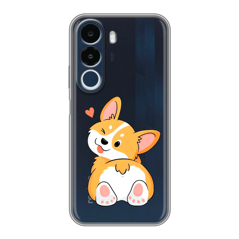 Силиконовый чехол на Realme P4x с принтом Корги Силиконовый чехол на Realme P4x с принтом Корги
