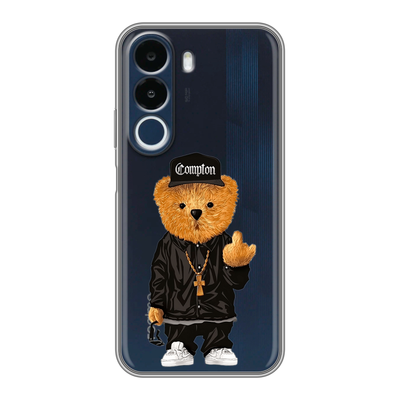 Силиконовый чехол на Realme P4x с принтом Плюшевый медведь Силиконовый чехол на Realme P4x с принтом Плюшевый медведь