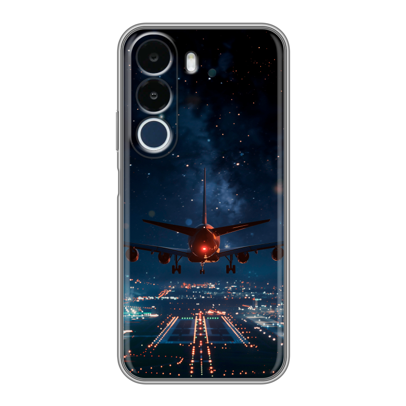 Силиконовый чехол на Realme P4x с принтом самолет Силиконовый чехол на Realme P4x с принтом самолет