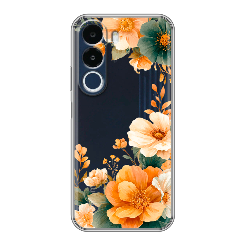 Силиконовый чехол на Realme P4x с принтом Цветы принт Силиконовый чехол на Realme P4x с принтом Цветы принт