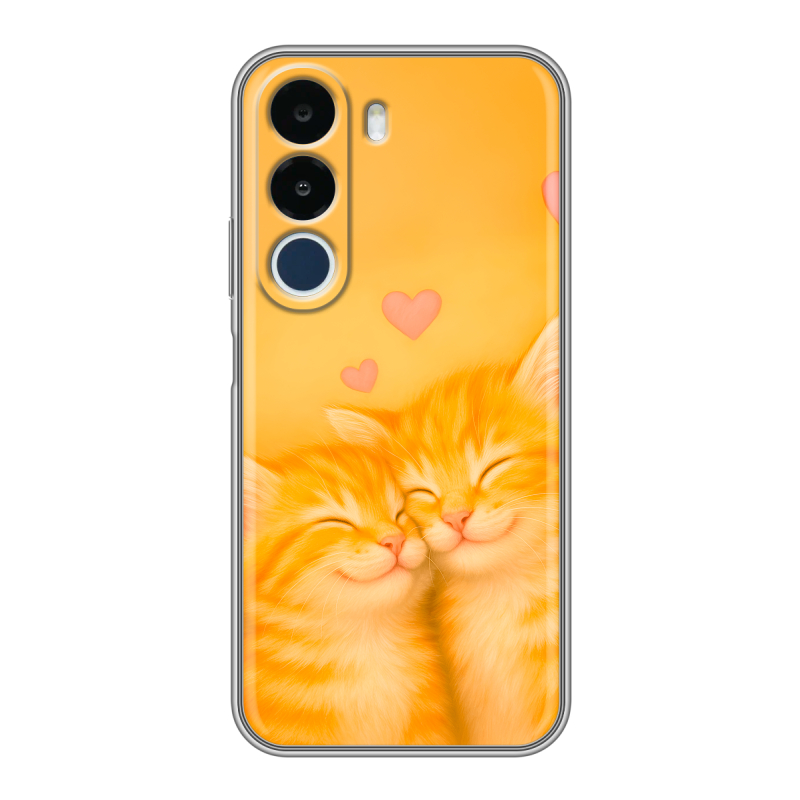 Силиконовый чехол на Realme P4x с принтом Милые котята Силиконовый чехол на Realme P4x с принтом Милые котята
