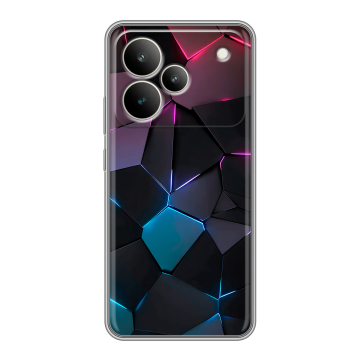 Силиконовый чехол на Realme P4 5G с принтом Геометрия неона