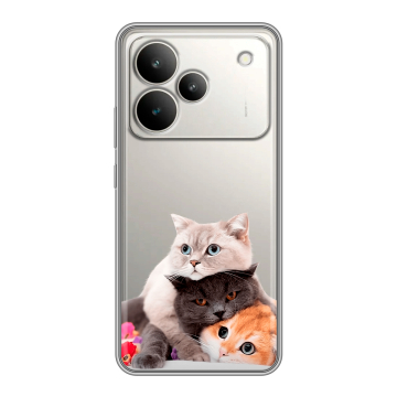 Силиконовый чехол на Realme P4 5G с принтом Кошки