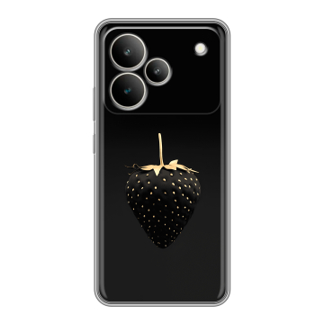 Силиконовый чехол на Realme P4 5G с принтом Черная клубника