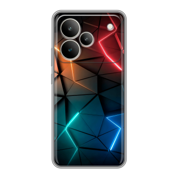 Силиконовый чехол на Realme P4 5G с принтом Абстракция неон