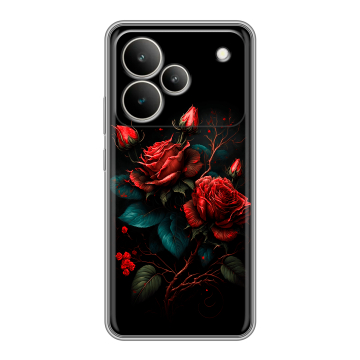 Силиконовый чехол на Realme P4 с принтом Розы красные