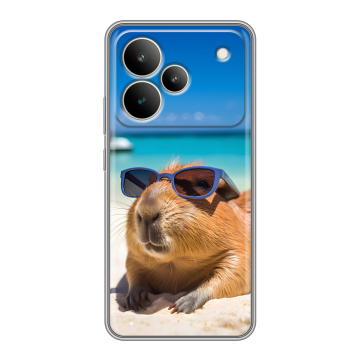 Силиконовый чехол на Realme P4 с принтом Капибара