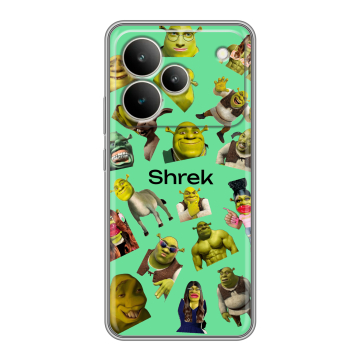 Силиконовый чехол на Realme P4 с принтом Шрек Shrek Силиконовый чехол на Realme P4 с принтом Шрек Shrek