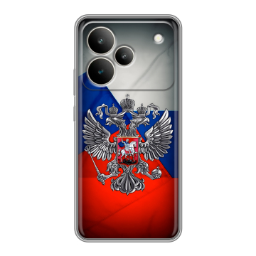 Силиконовый чехол на Realme P4 с принтом Флаг России