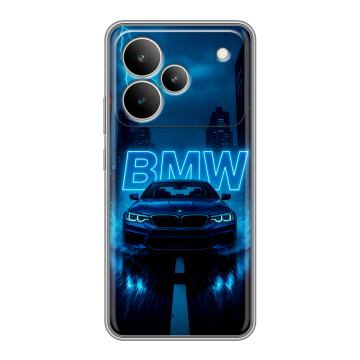 Силиконовый чехол на Realme P4 с принтом BMW БМВ