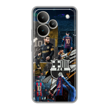Силиконовый чехол на Realme P4 с принтом Messi Barcelona