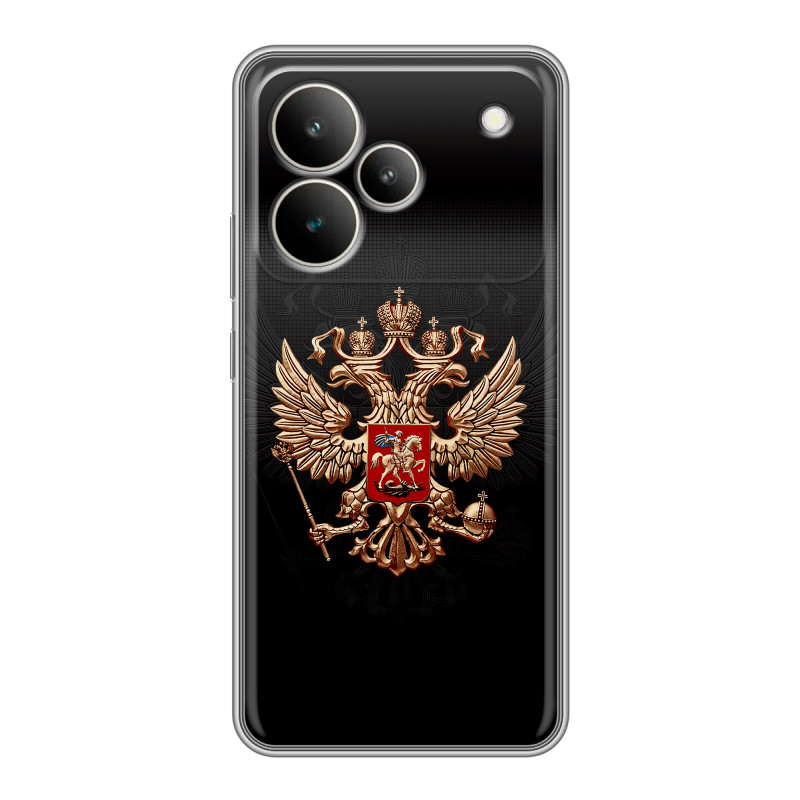 Силиконовый чехол на Realme P4 с принтом Герб России Силиконовый чехол на Realme P4 с принтом Герб России