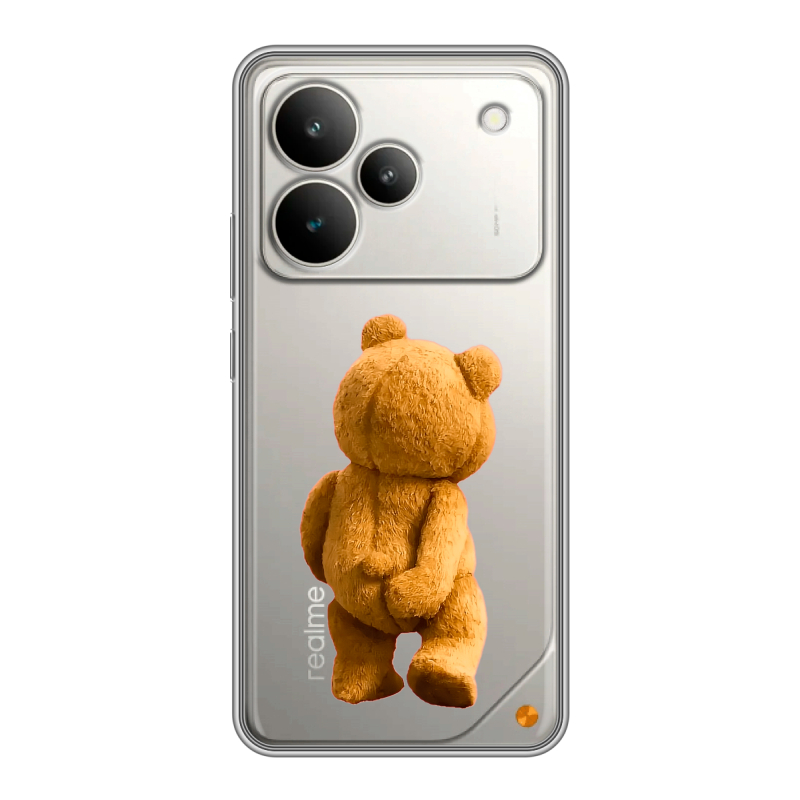 Силиконовый чехол на Realme P4 с принтом Медведь Силиконовый чехол на Realme P4 с принтом Медведь