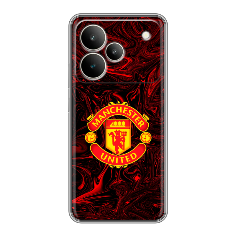 Силиконовый чехол на Realme P4 с принтом Manchester United Силиконовый чехол на Realme P4 с принтом Manchester United