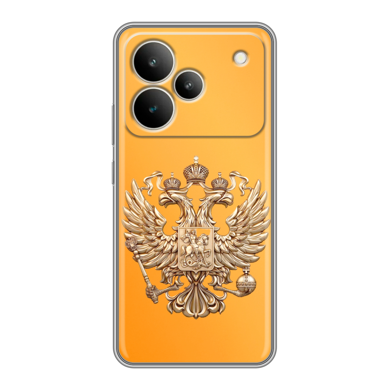 Силиконовый чехол на Realme P4 с принтом Герб Флаг России Силиконовый чехол на Realme P4 с принтом Герб Флаг России