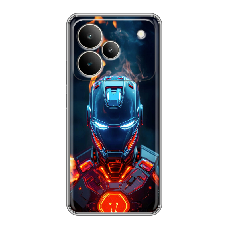 Силиконовый чехол на Realme P4 с принтом IronMan Железный человек Силиконовый чехол на Realme P4 с принтом IronMan Железный человек