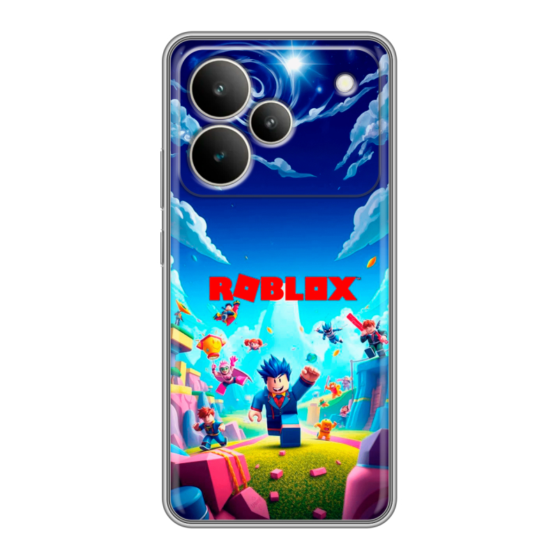 Силиконовый чехол на Realme P4 с принтом Roblox Роблокс Силиконовый чехол на Realme P4 с принтом Roblox Роблокс