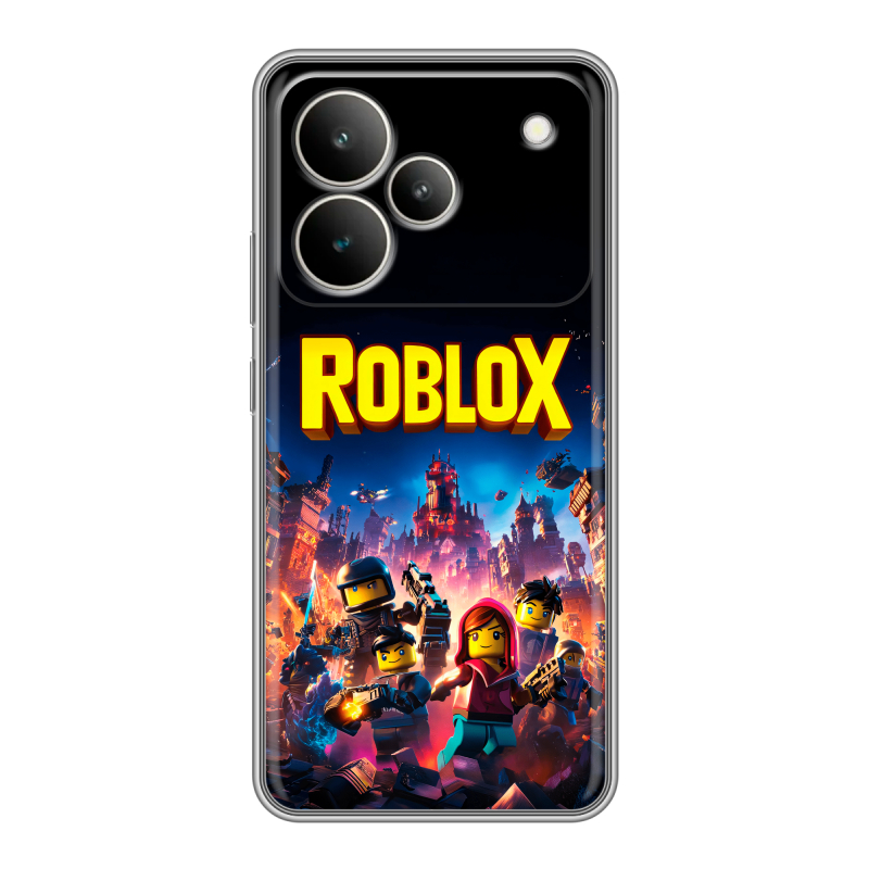 Силиконовый чехол на Realme P4 с принтом Roblox Роблокс Силиконовый чехол на Realme P4 с принтом Roblox Роблокс