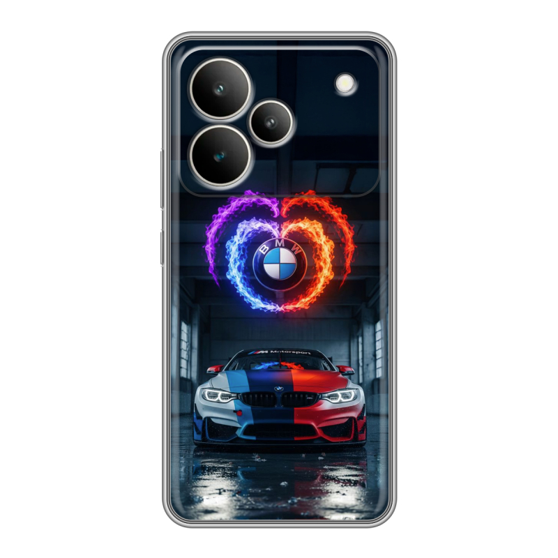 Силиконовый чехол на Realme P4 с принтом BMW БМВ Силиконовый чехол на Realme P4 с принтом BMW БМВ