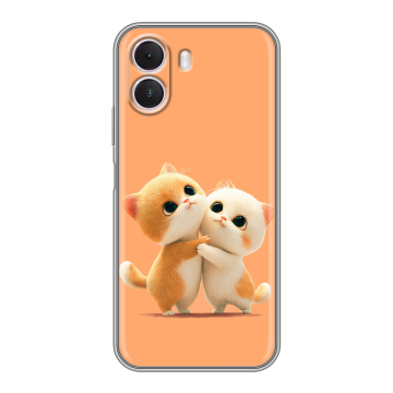 Силиконовый чехол на Realme P4 Lite с принтом Милые котики