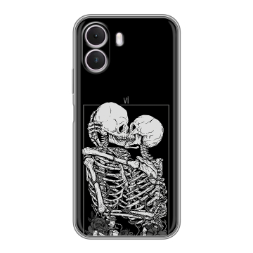 Силиконовый чехол на Realme P4 Lite с принтом Поцелуй скелетов Силиконовый чехол на Realme P4 Lite с принтом Поцелуй скелетов