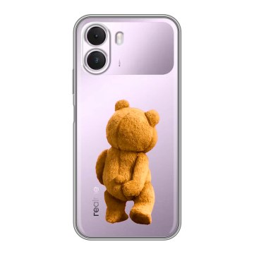 Силиконовый чехол на Realme P4 Lite с принтом Медведь