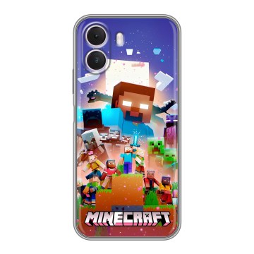 Силиконовый чехол на Realme P4 Lite с принтом Майнкрафт Minecraft Силиконовый чехол на Realme P4 Lite с принтом Майнкрафт Minecraft