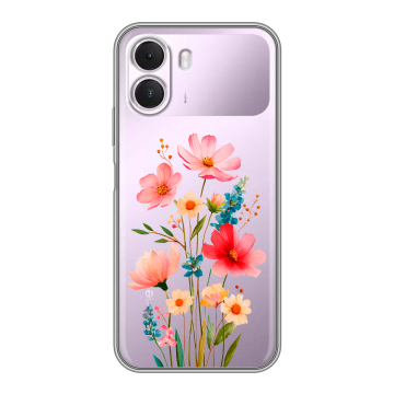 Силиконовый чехол на Realme P4 Lite с принтом Цветы