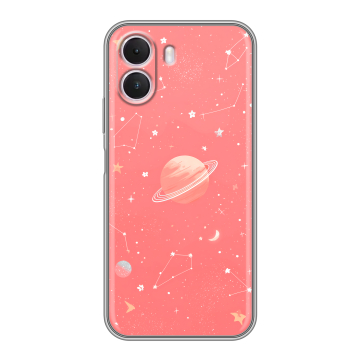 Силиконовый чехол на Realme P4 Lite с принтом Розовый космос