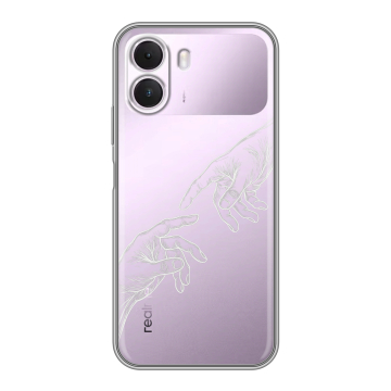 Силиконовый чехол на Realme P4 Lite с принтом Сотворение мира