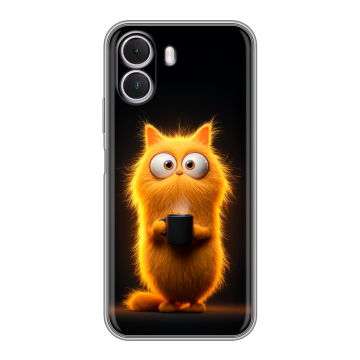Силиконовый чехол на Realme P4 Lite с принтом Смешной кот Силиконовый чехол на Realme P4 Lite с принтом Смешной кот