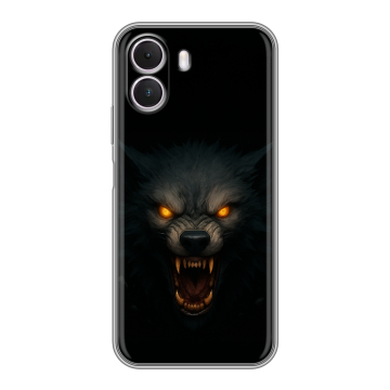 Силиконовый чехол на Realme P4 Lite с принтом Волк